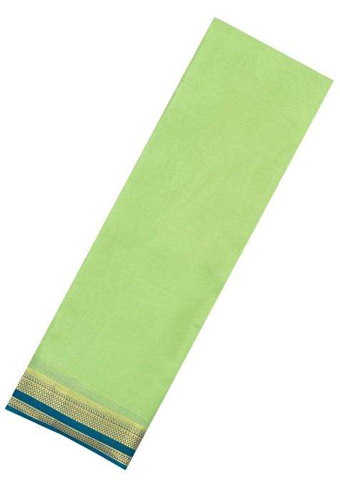 Mint Green Woven Mysore Silk Saree With Contrast Zari Border With Traditional Woven Design For Women