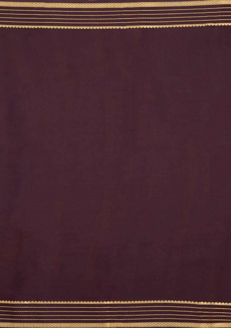 Red Woven Mysore Silk Saree With Contrast Zari Border With Traditional Woven Design For Women - Indya