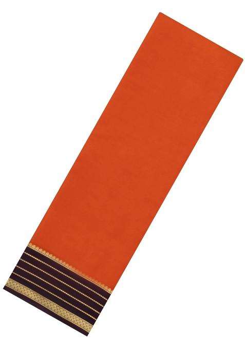 Red Woven Mysore Silk Saree With Contrast Zari Border With Traditional Woven Design For Women