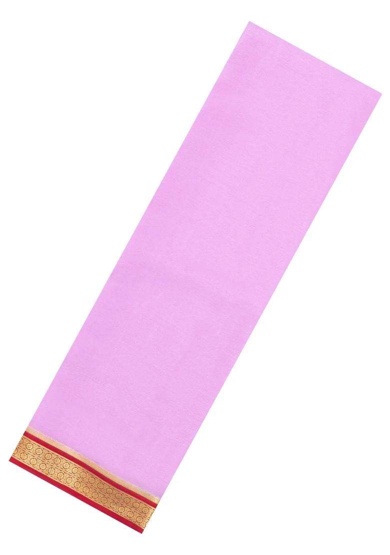Pink Woven Mysore Silk Saree With Contrast Zari Border With Traditional Woven Design For Women - Indya