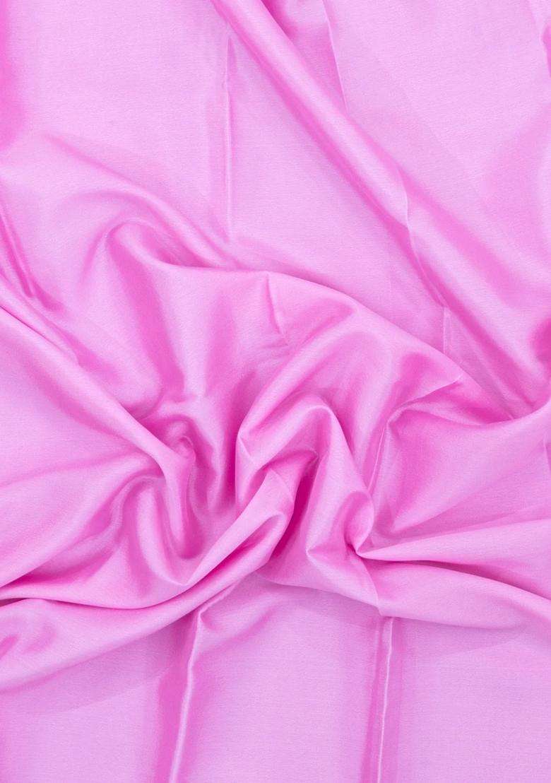Pink Woven Mysore Silk Saree With Contrast Zari Border With Traditional Woven Design For Women - Indya
