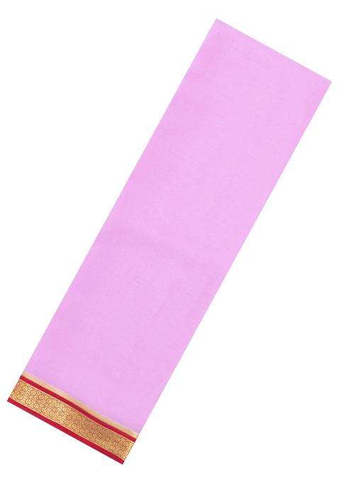 Pink Woven Mysore Silk Saree With Contrast Zari Border With Traditional Woven Design For Women