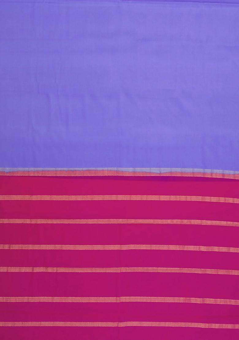 Lavander Lavender Woven Mysore Silk Saree With Contrast Zari Border With Traditional Woven Design For Women - Indya