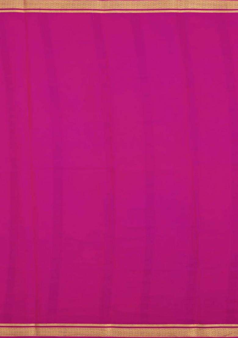 Lavander Lavender Woven Mysore Silk Saree With Contrast Zari Border With Traditional Woven Design For Women - Indya