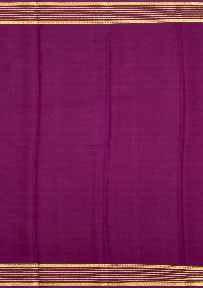 Cream Woven Mysore Silk Saree With Contrast Zari Border With Traditional Woven Design For Women - Indya