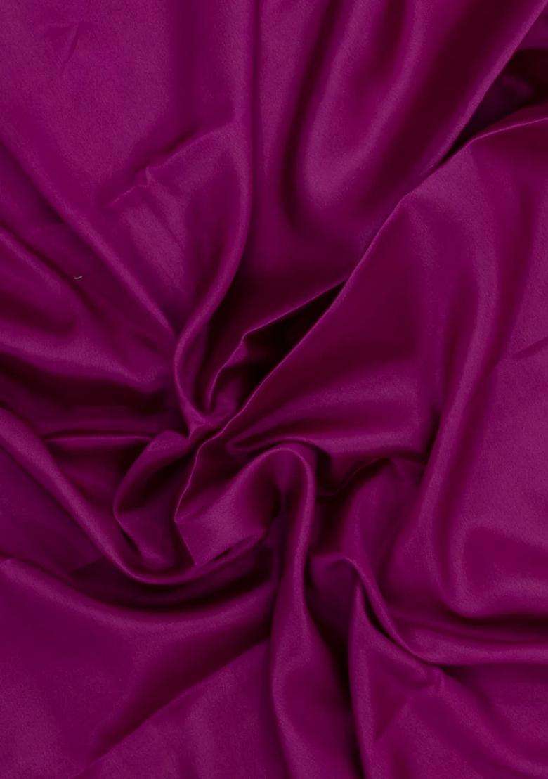 Dark Magenta Woven Mysore Silk Saree With Contrast Zari Border With Traditional Woven Design For Women - Indya