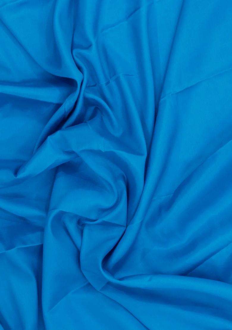 Sky Blue Woven Mysore Silk Saree With Contrast Zari Border With Traditional Woven Design For Women - Indya