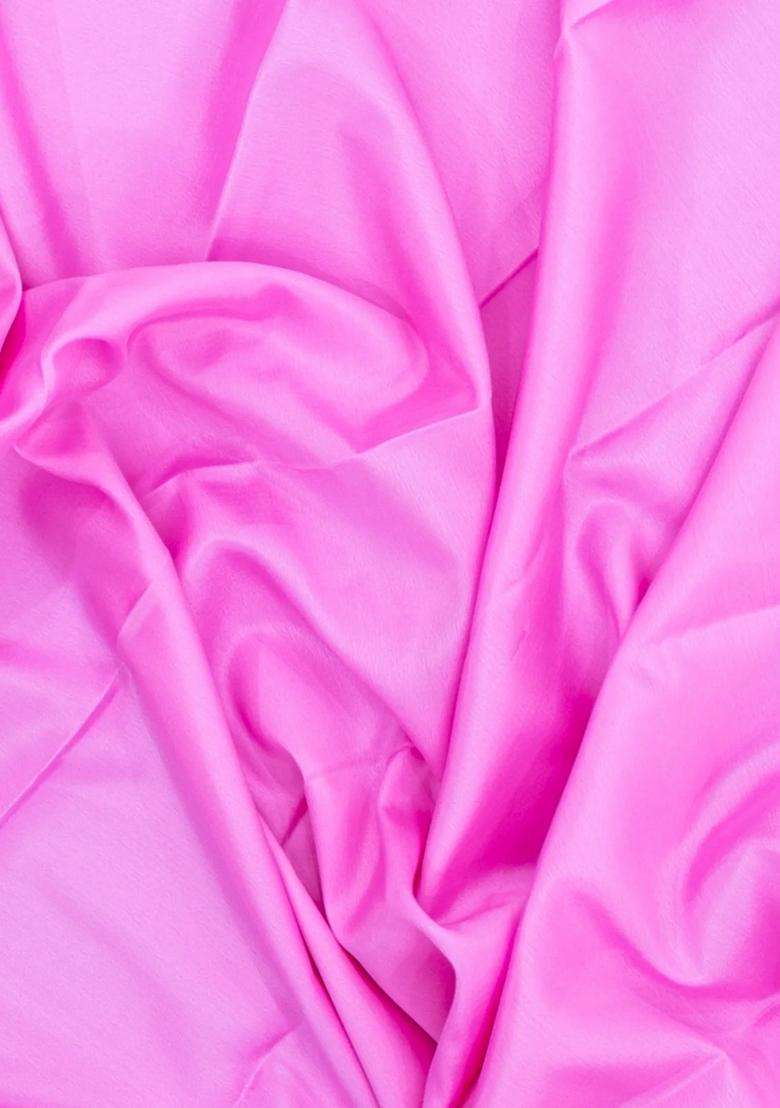 Baby Pink Woven Mysore Silk Saree With Contrast Zari Border With Traditional Woven Design For Women - Indya