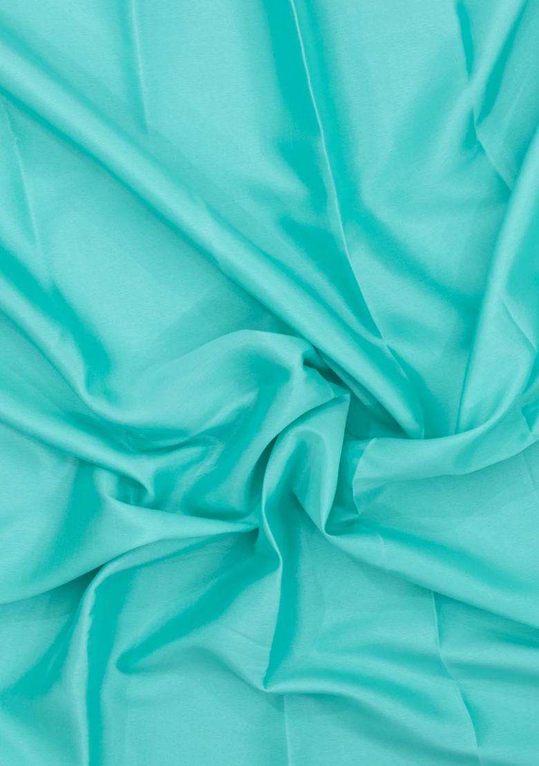 Turquoise Woven Mysore Silk Saree With Contrast Zari Border With Traditional Woven Design For Women - Indya