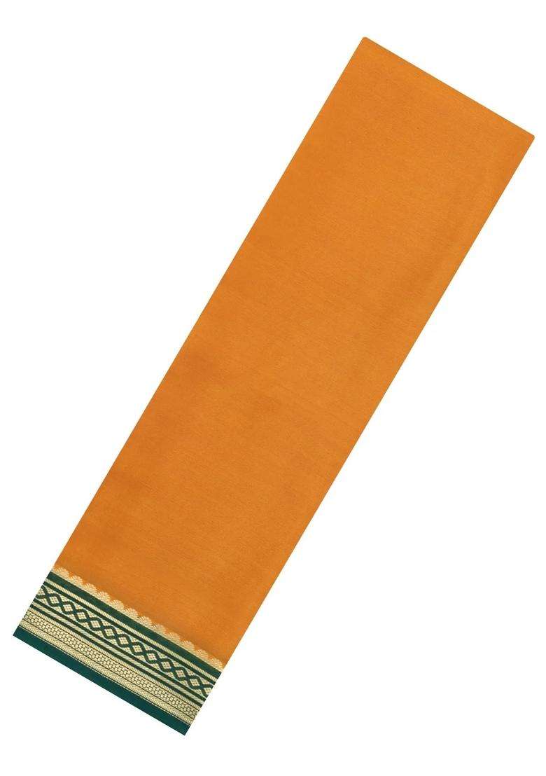Mango Yellow Woven Mysore Silk Saree With Contrast Zari Border With Traditional Woven Design For Women - Indya