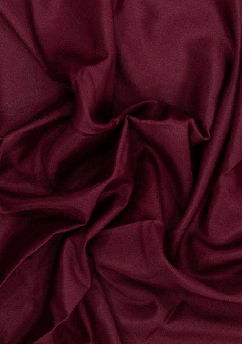 Dark Maroon Woven Mysore Silk Saree With Contrast Zari Border With Traditional Woven Design For Women - Indya