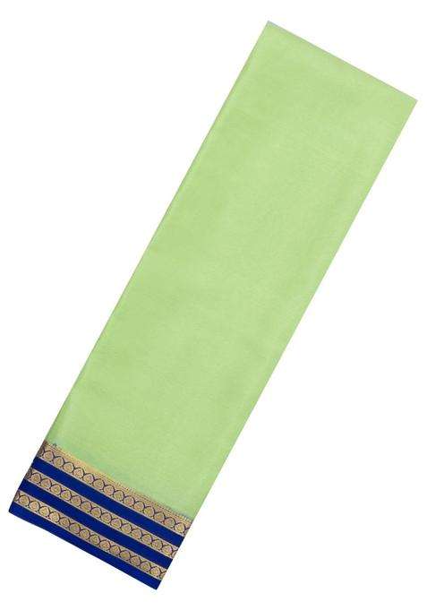 Mint Green Woven Mysore Silk Saree With Contrast Zari Border With Traditional Woven Design For Women