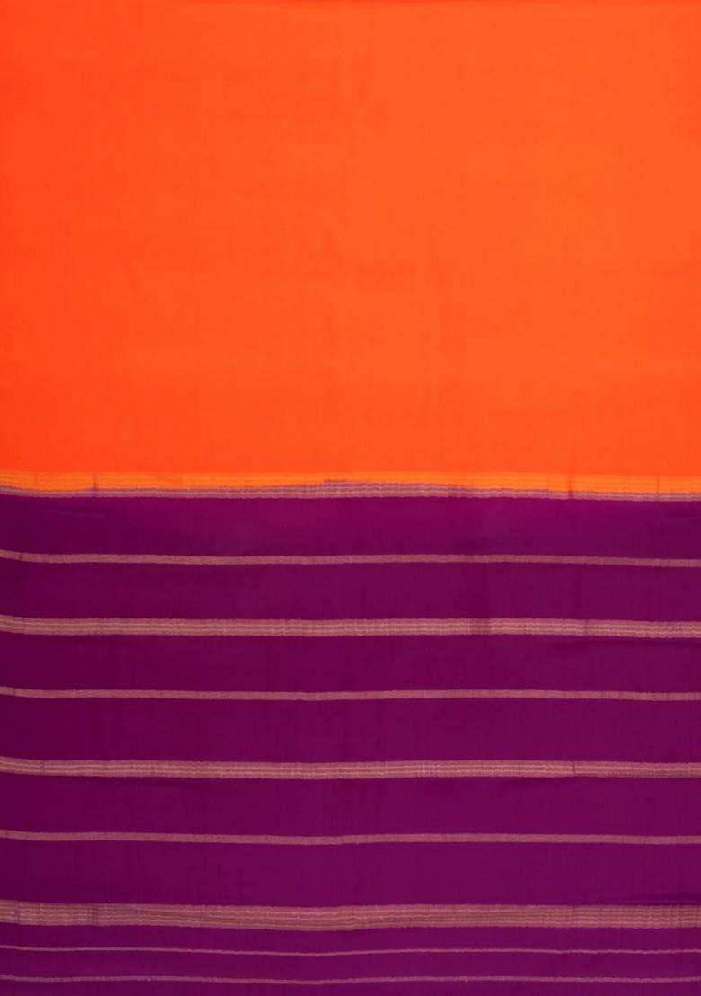 Red Woven Mysore Silk Saree With Contrast Zari Border With Traditional Woven Design For Women - Indya