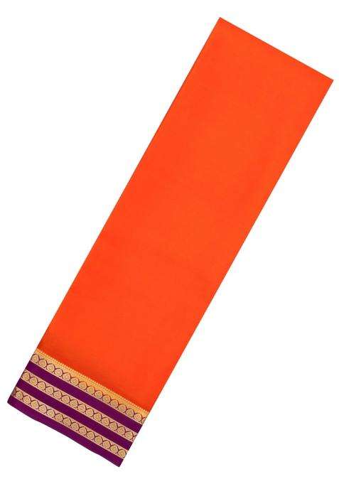 Red Woven Mysore Silk Saree With Contrast Zari Border With Traditional Woven Design For Women