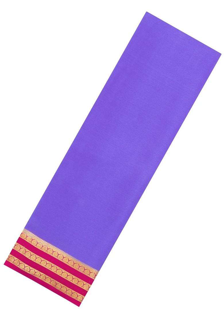 Lavander Lavender Woven Mysore Silk Saree With Contrast Zari Border With Traditional Woven Design For Women - Indya