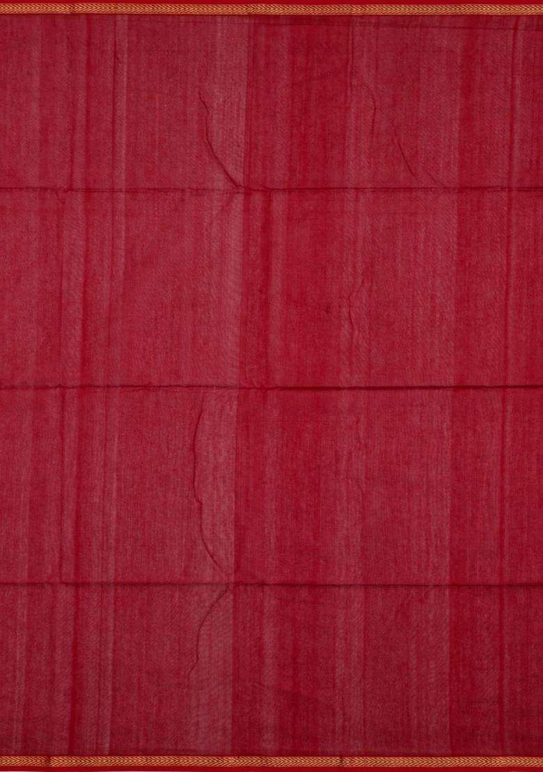 Pink Handloom Maheswari Silk Cotton Saree With Zari Border With Traditional Woven Design For Women - Indya