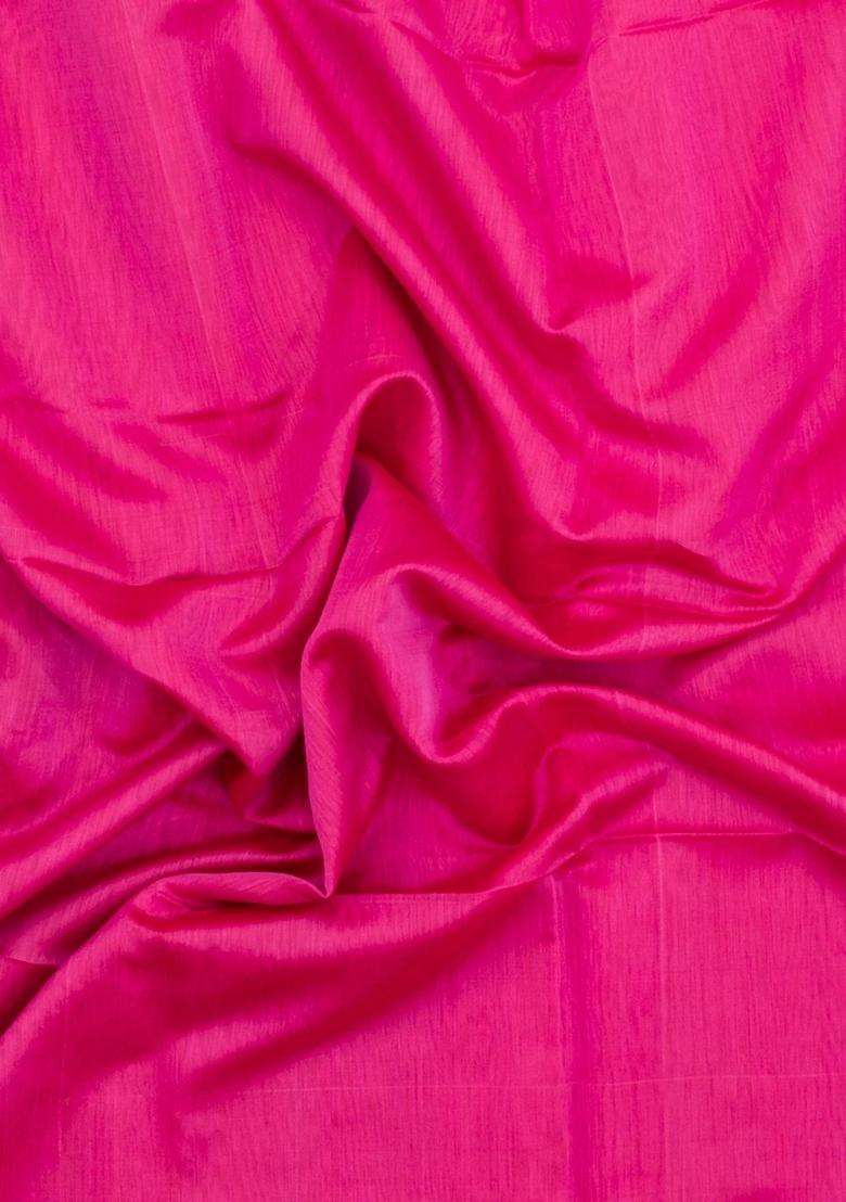 Pink Handloom Maheswari Silk Cotton Saree With Zari Border With Traditional Woven Design For Women - Indya