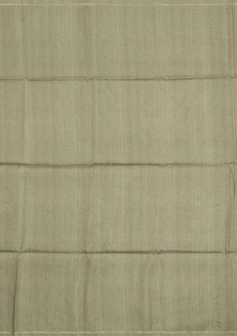 Beige Printed Synthetic Dupion Art Silk Saree With Abstract Stripes For Women - Indya