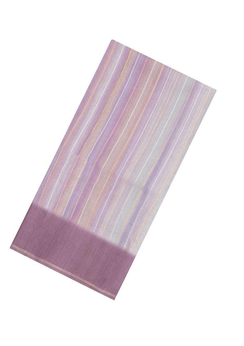 Dusty Pink Printed Synthetic Dupion Art Silk Saree With Abstract Stripes For Women - Indya