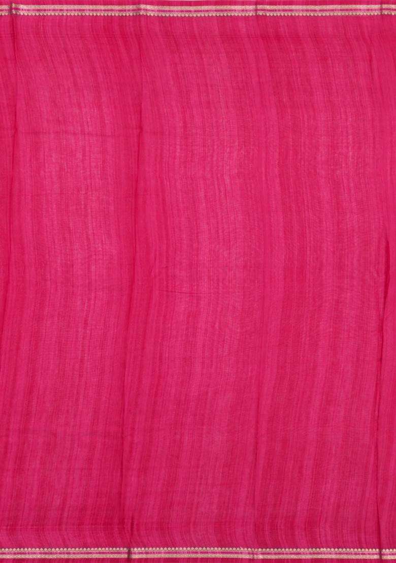 Black Woven Chanderi Cotton Saree With Printed Motifs For Women - Indya