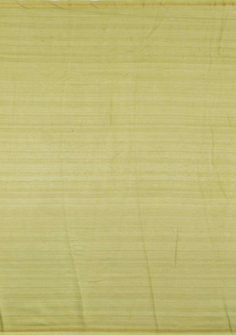 Aquamarine Printed Chanderi Cotton Saree With Peacock Motifs For Women - Indya