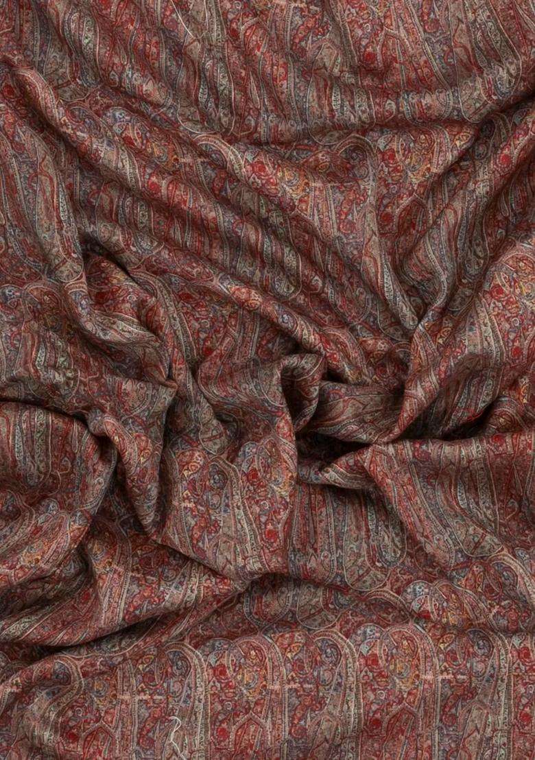 Dark Grey Printed Chanderi Cotton Saree With Floral Motifs For Women - Indya