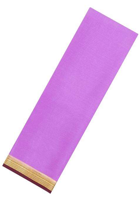 Lavander Lavender Woven Mysore Silk Saree With Contrast Border With Traditional Woven Design For Women