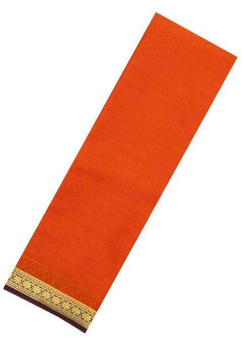 Red Woven Mysore Silk Saree With Contrast Border With Traditional Woven Design For Women