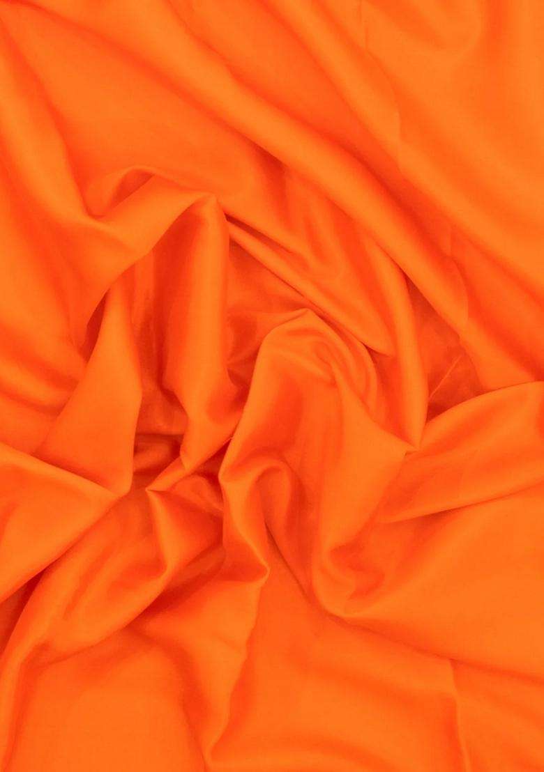 Orange Woven Mysore Silk Saree With Contrast Border With Traditional Woven Design For Women - Indya