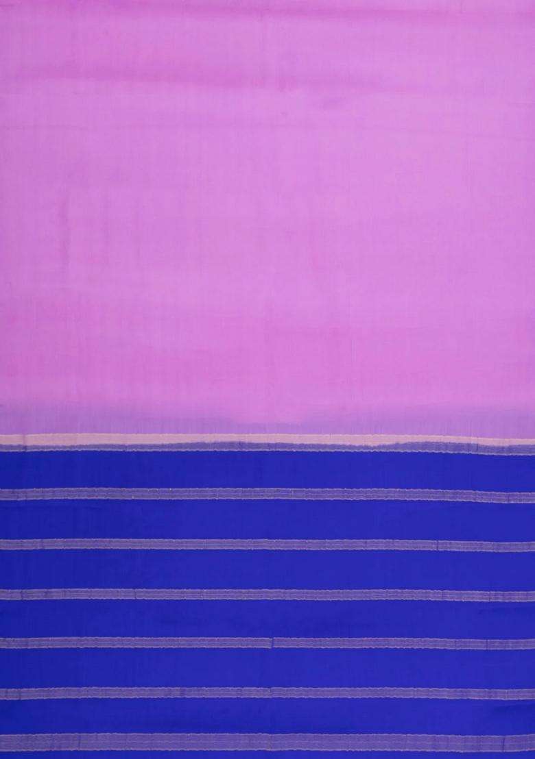 Mauve Woven Mysore Silk Saree With Contrast Border With Traditional Woven Design For Women - Indya