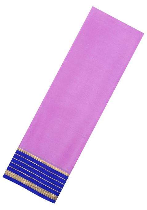 Mauve Woven Mysore Silk Saree With Contrast Border With Traditional Woven Design For Women