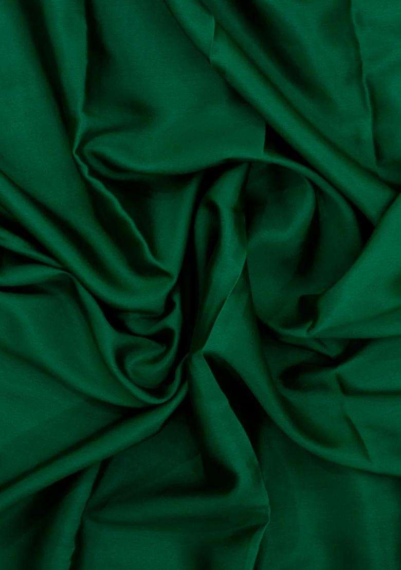 Dark Green Woven Mysore Silk Saree With Contrast Border With Traditional Woven Design For Women - Indya