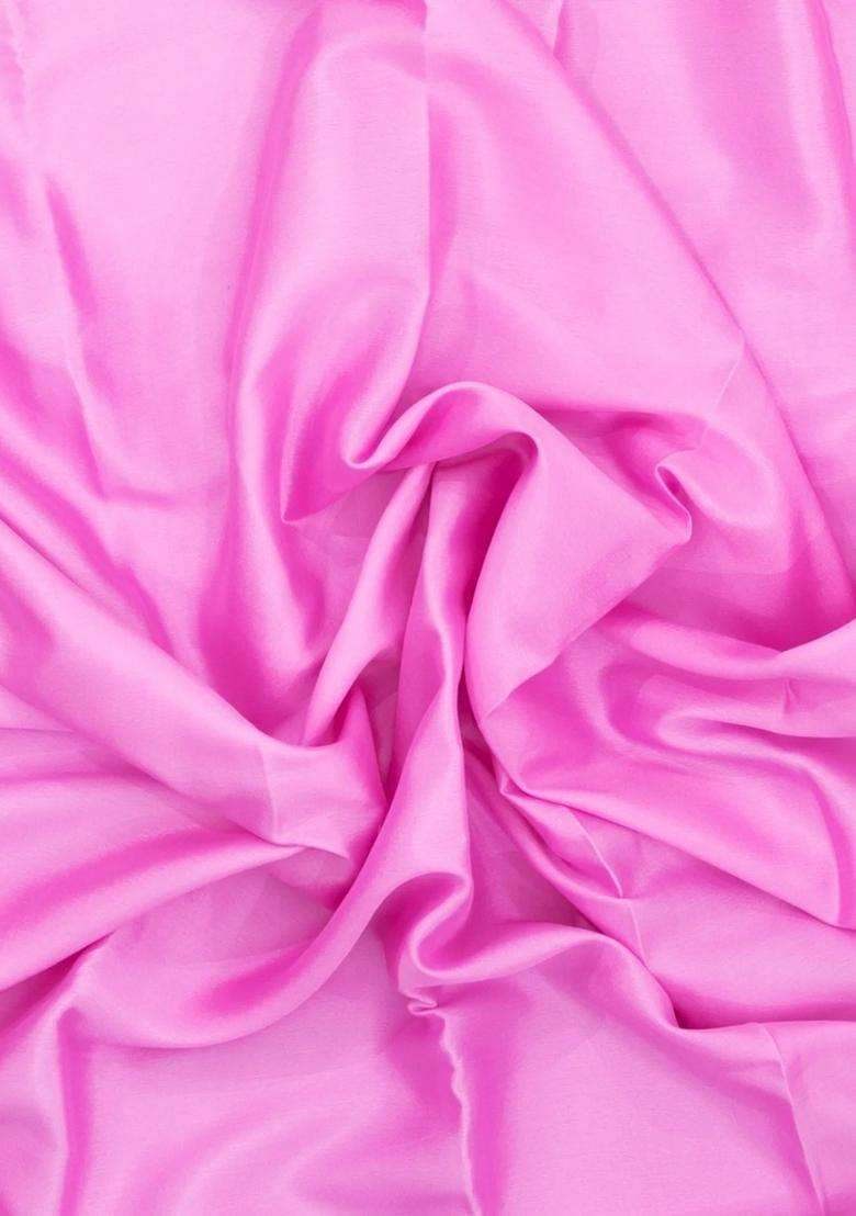 Baby Pink Woven Mysore Silk Saree With Contrast Border With Traditional Woven Design For Women - Indya