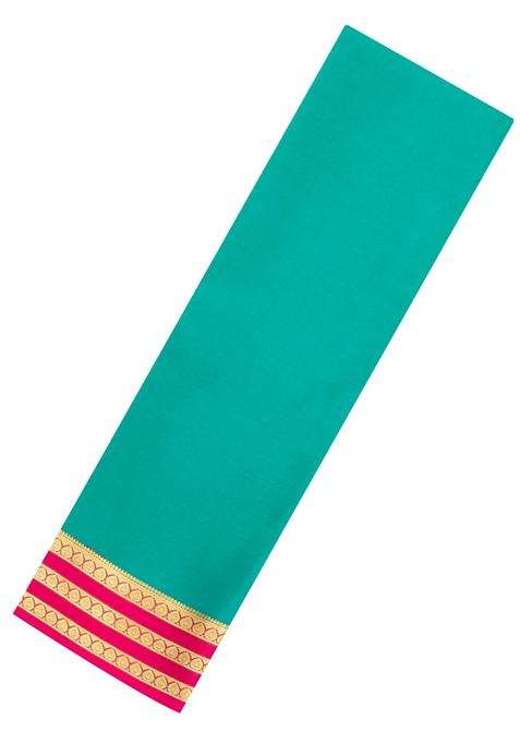 Aquamarine Woven Mysore Silk Saree With Contrast Border With Traditional Woven Design For Women