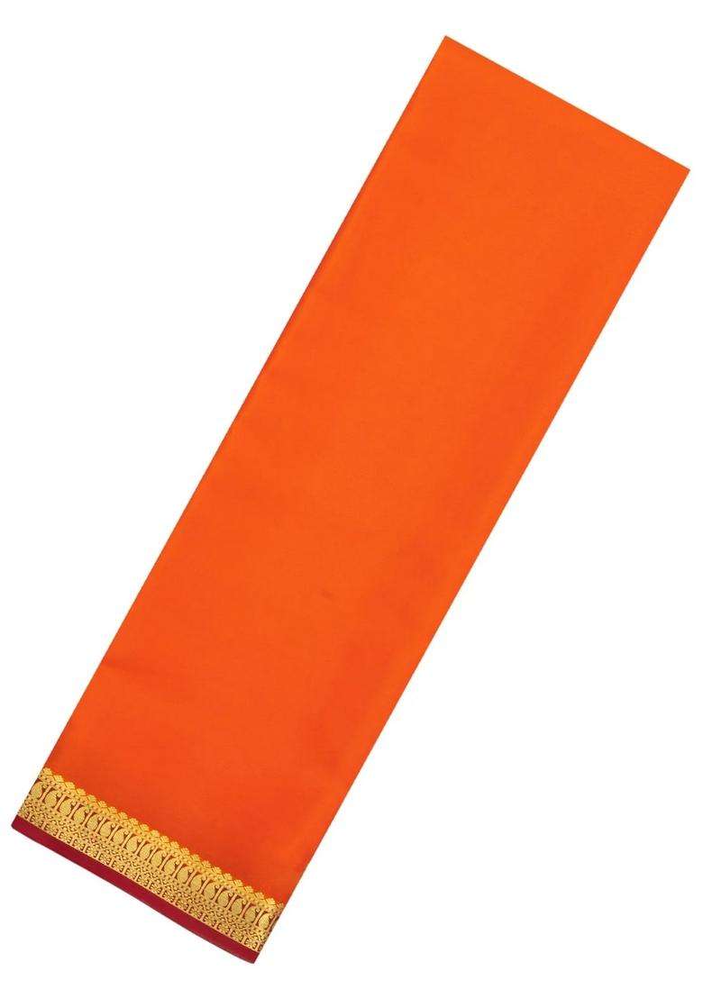 Mustard Woven Mysore Silk Saree With Contrast Border With Traditional Woven Design For Women - Indya