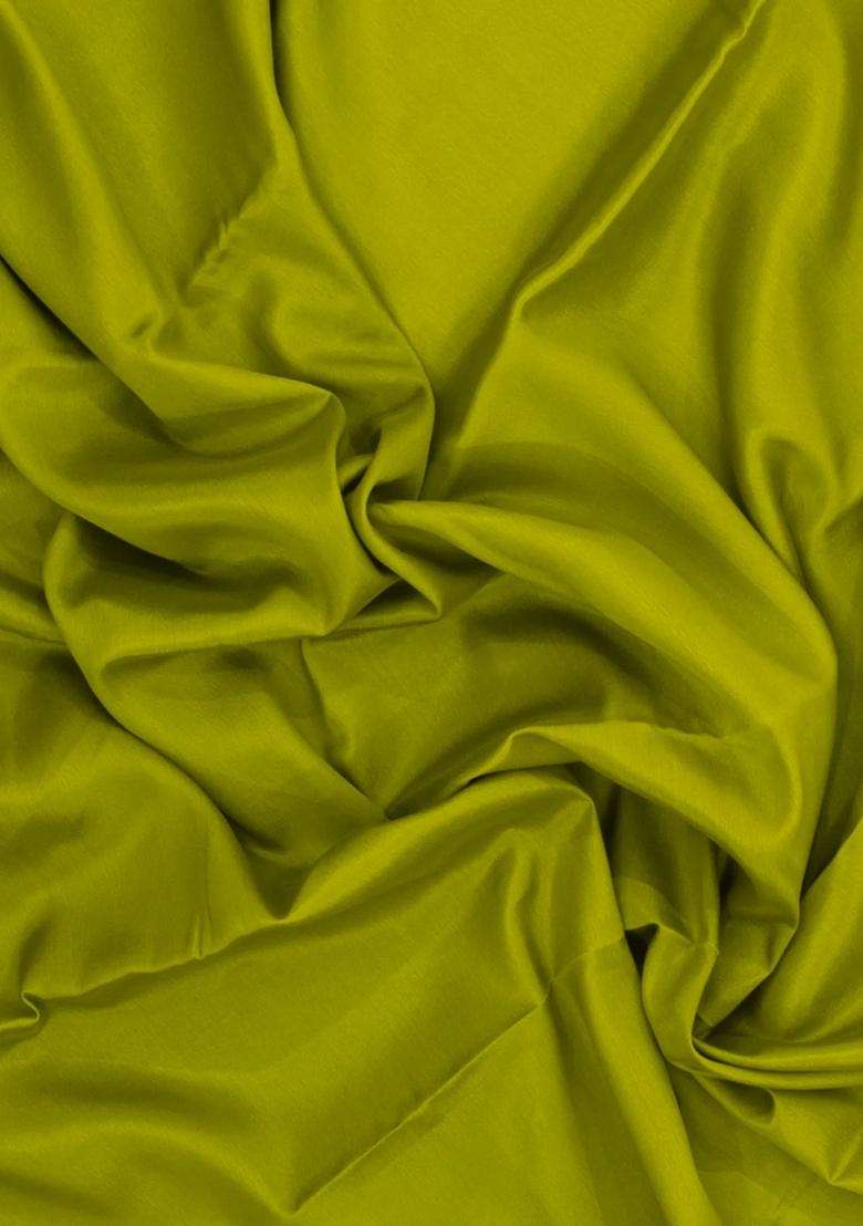 Olive Green Woven Mysore Silk Saree With Contrast Zari Border With Traditional Woven Design For Women - Indya