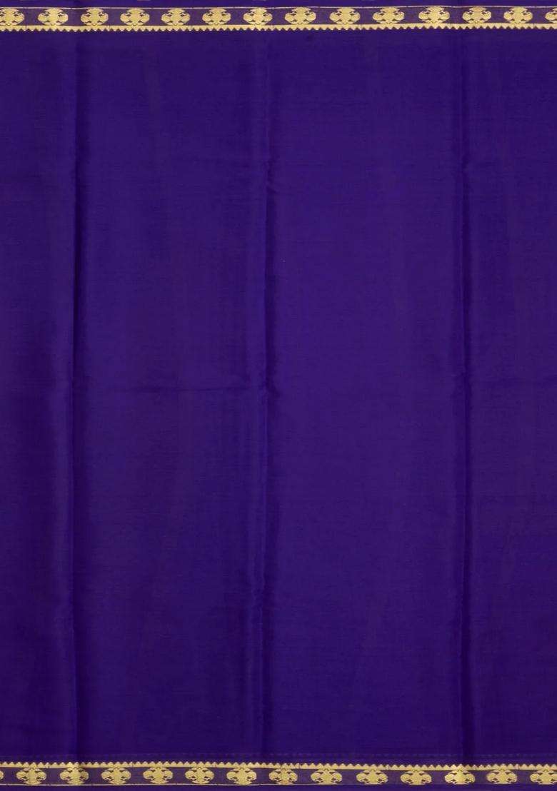 Magenta Woven Mysore Silk Saree With Contrast Zari Border With Traditional Woven Design For Women - Indya