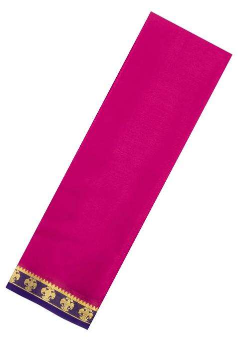 Magenta Woven Mysore Silk Saree With Contrast Zari Border With Traditional Woven Design For Women