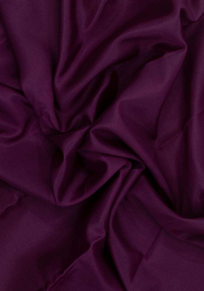 Default Title Dark Burgundy Woven Mysore Silk Saree With Contrast Zari Border With Traditional Woven Design For Women - Indya