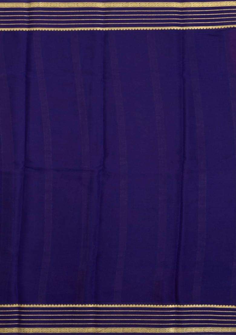 Pink Woven Mysore Silk Saree With Contrast Zari Border With Traditional Woven Design For Women - Indya