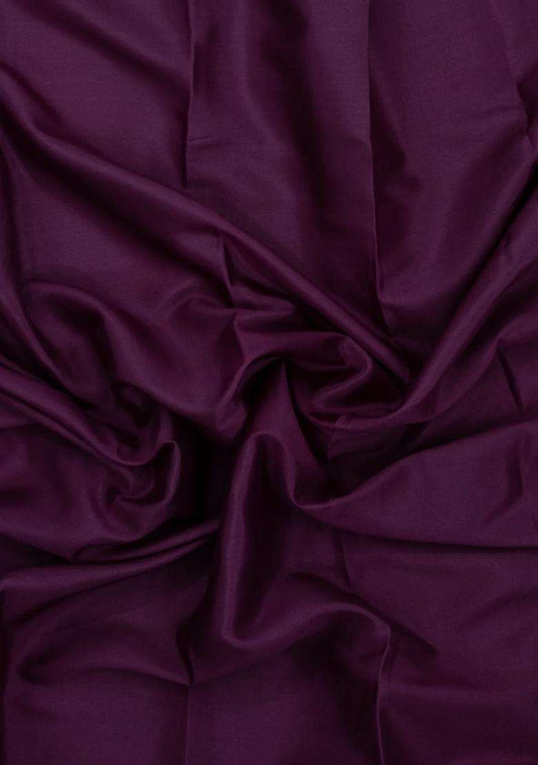 Default Title Dark Burgundy Woven Mysore Silk Saree With Contrast Zari Border With Traditional Woven Design For Women - Indya