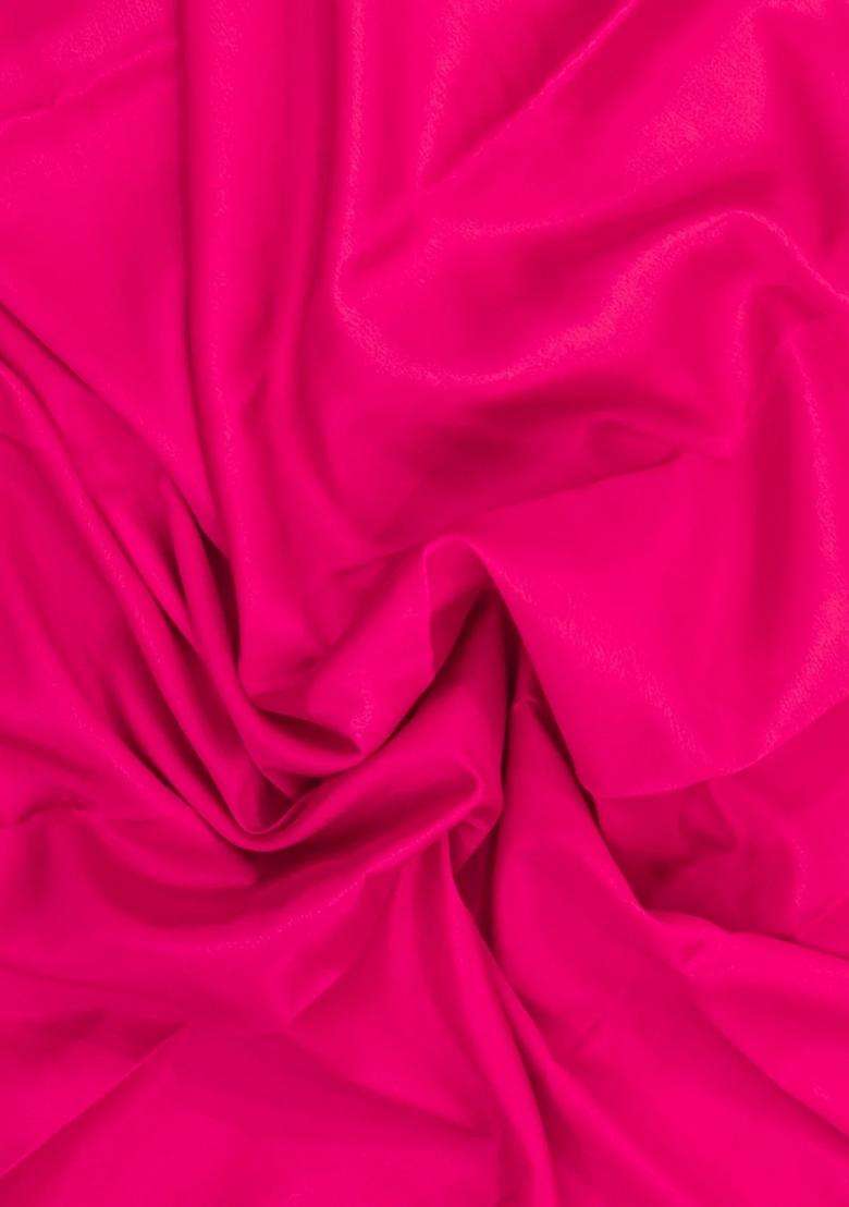 Hot Pink Woven Mysore Silk Saree With Contrast Zari Border With Traditional Woven Design For Women - Indya