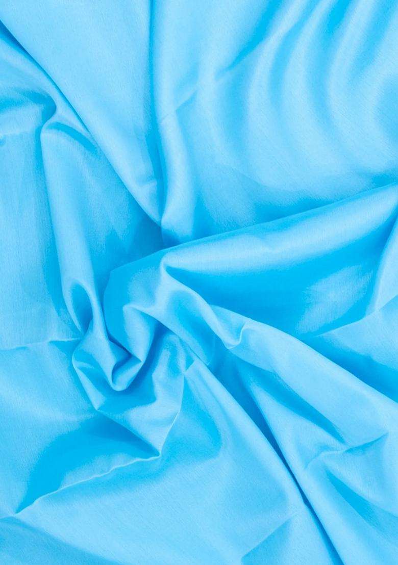 Turquoise Woven Mysore Silk Saree With Contrast Zari Border With Traditional Woven Design For Women - Indya
