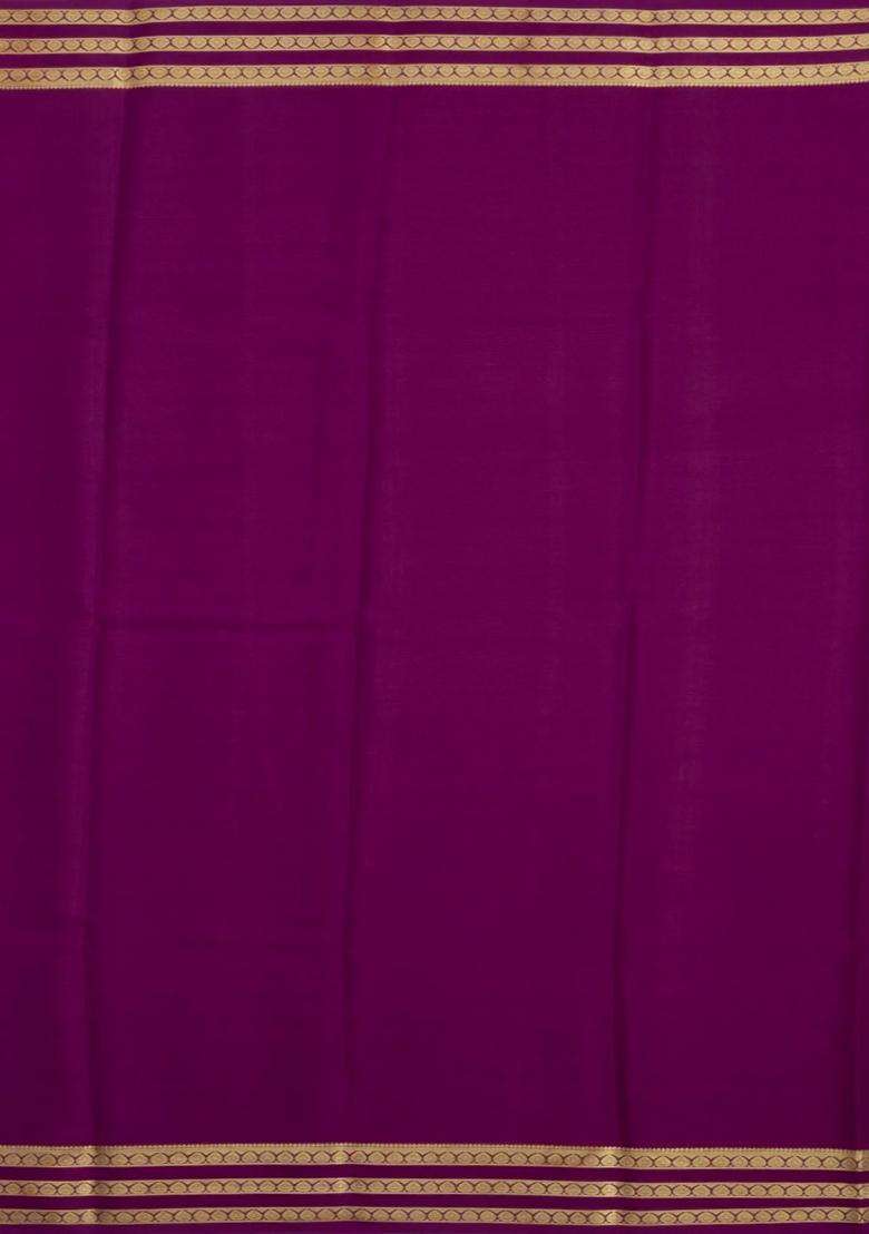Cream Woven Mysore Silk Saree With Contrast Zari Border With Traditional Woven Design For Women - Indya