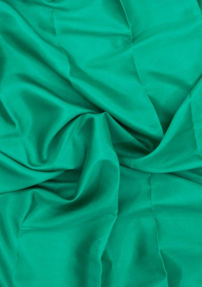 Aquamarine Woven Mysore Silk Saree With Contrast Border With Traditional Woven Design For Women - Indya
