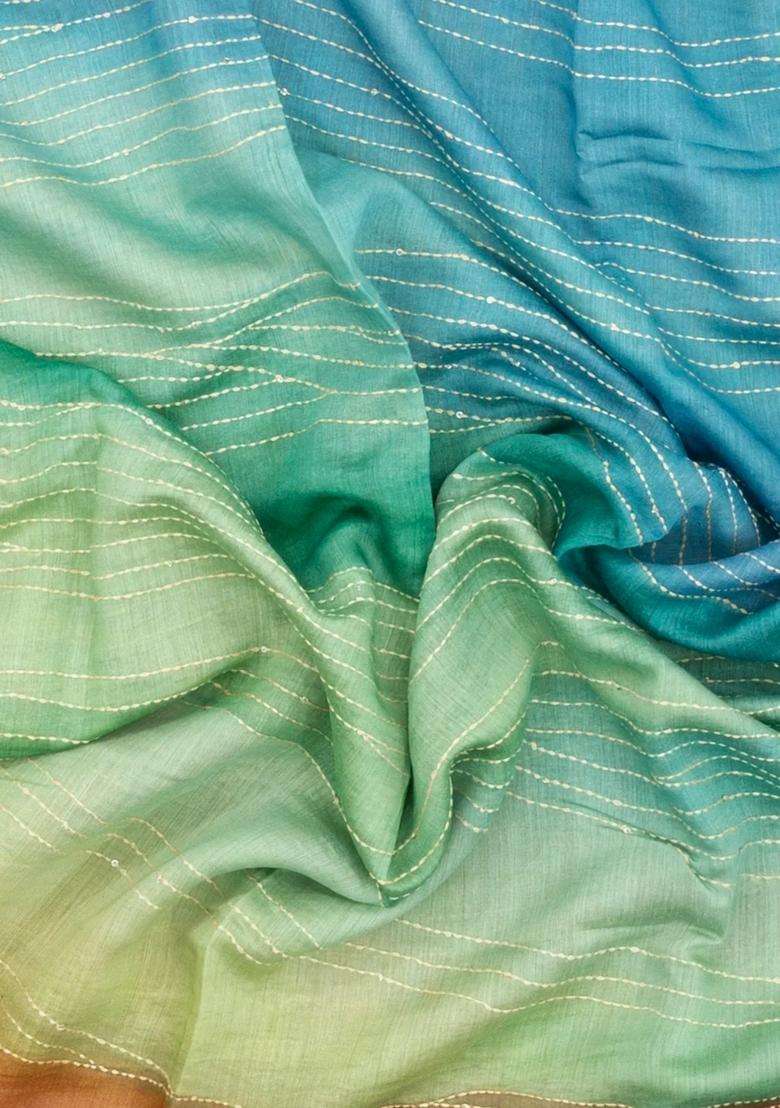 Multi Colour Printed Tussar Silk Saree With Abstract Motifs For Women - Indya