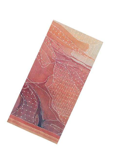 Multi Colour Printed Tussar Silk Saree With Abstract Motifs For Women