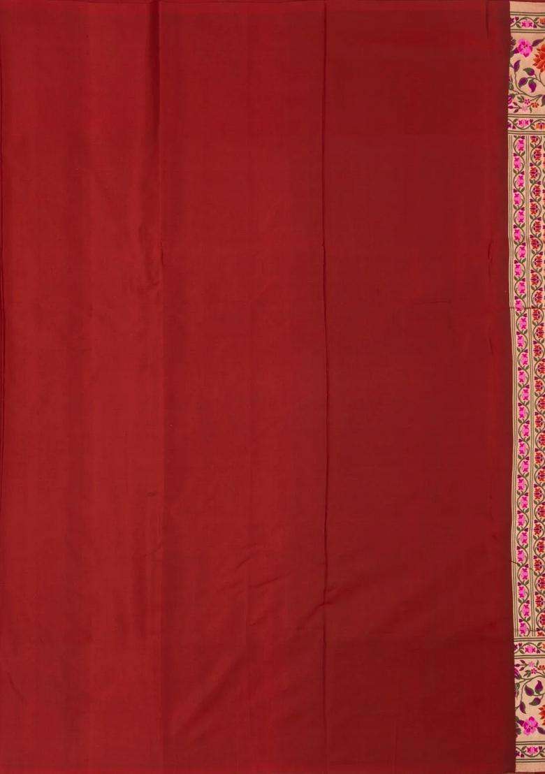 Dark Green Handloom Banarasi Silk Saree With Meenakari Border With Buttas And Brocade Design For Women - Indya