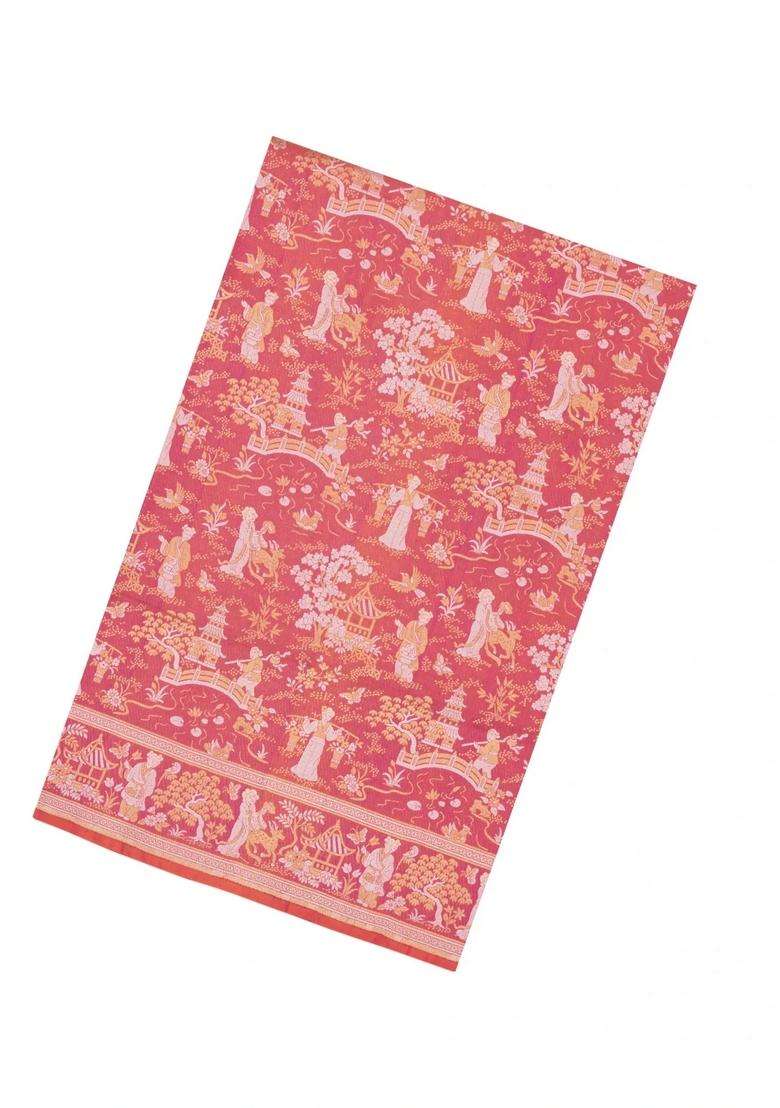 Dusty Peach Handloom Banarasi Silk Saree With Zari Motifs With Buttas And Brocade Design For Women - Indya
