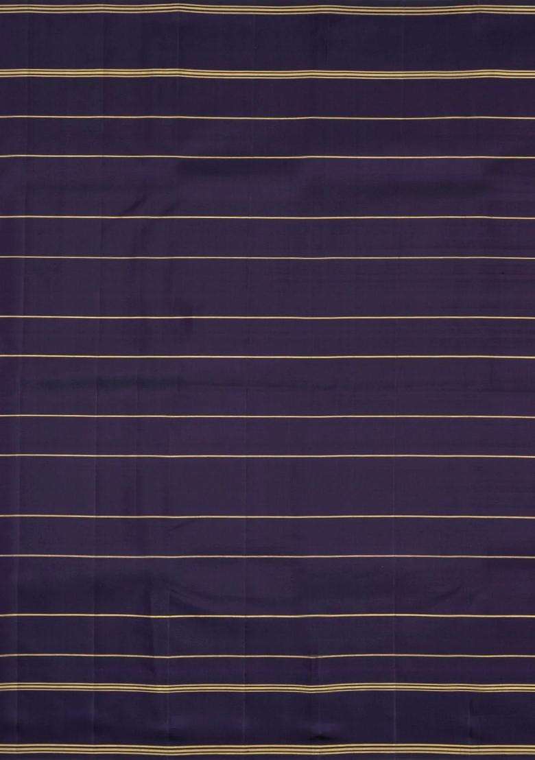 Multi Colour Handloom Korvai Kanchipuram Silk Saree With Checks With Korvai And Temple Border Design For Women - Indya